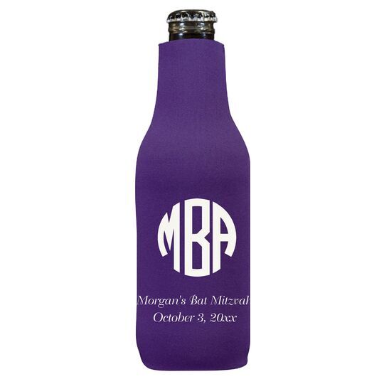 Rounded Monogram with Text Bottle Huggers